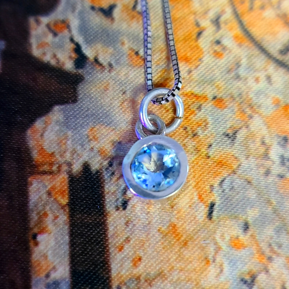 Sterling and blue topaz necklace